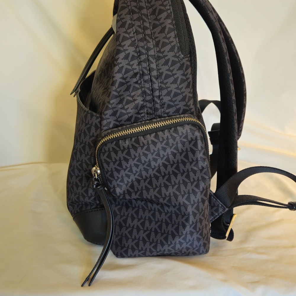 Michael Kors Women's Black Signature MK Backpack - Picture 3 of 8